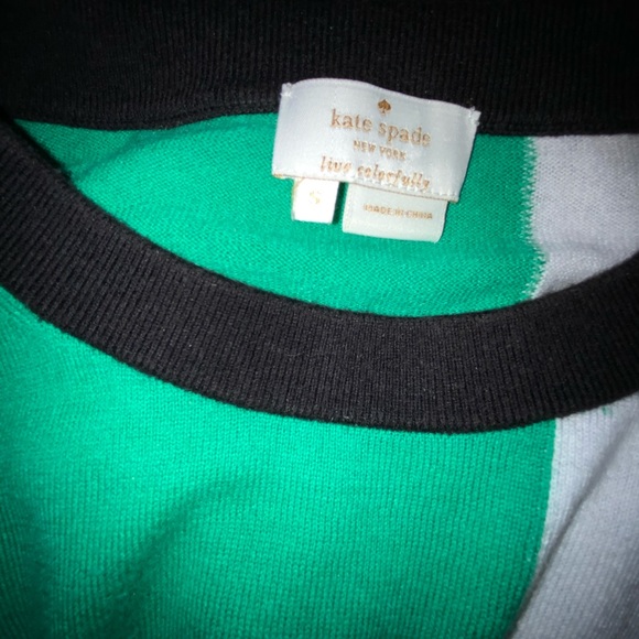 Kate Spade colorblock 3/4 sleeve sweater sz S - Picture 3 of 3